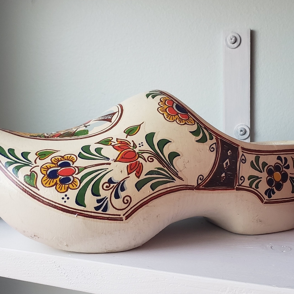 Vintage 1980's Dutch Wooden Clogs, size 34 - Picture 11 of 13